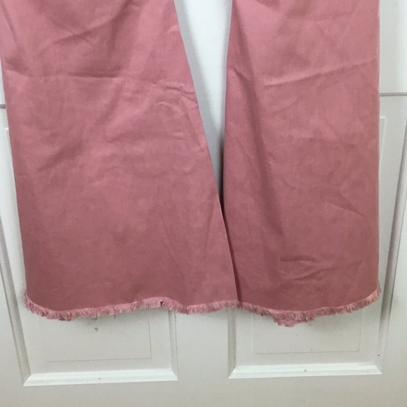 Fashion Nova Pink Flare Jeans Plus size 2X Distressed Extreme Bell Bottom NWT - Picture 5 of 11